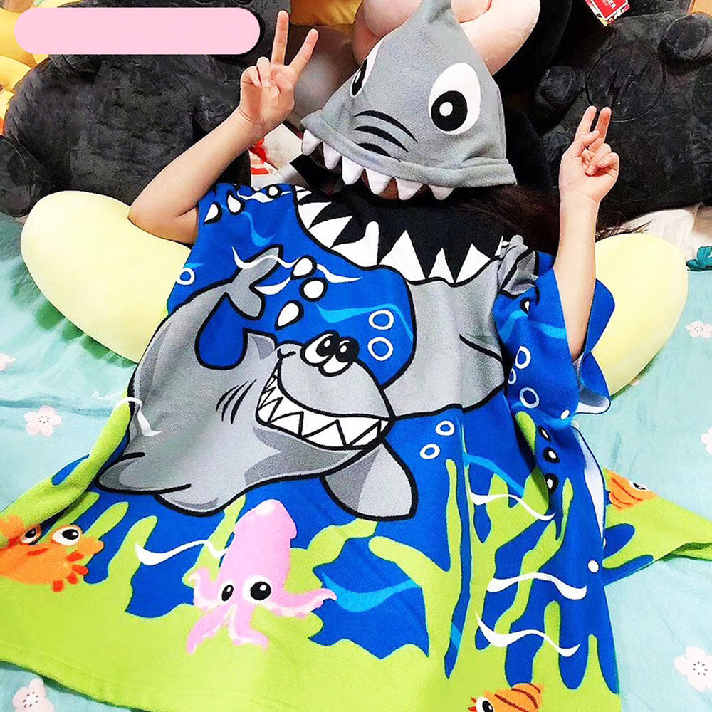 Splash Hoodie Towel - Shark