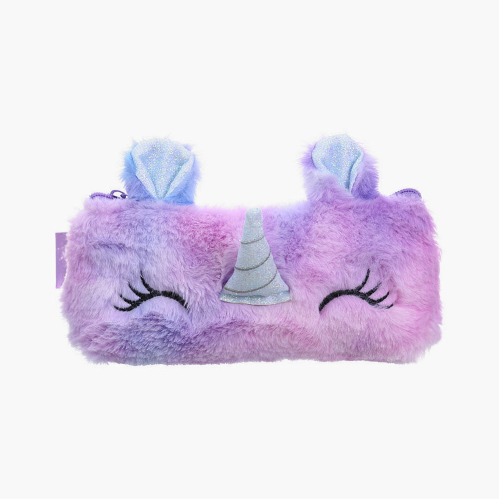 Plush Unicorn Pen Pouch - Purple