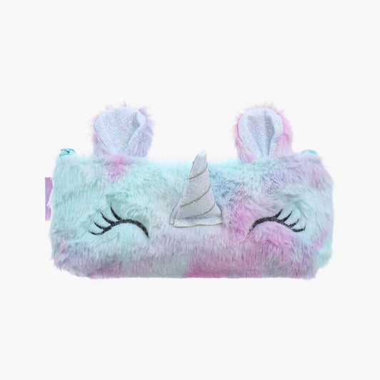 Plush Unicorn Pen Pouch – Blue