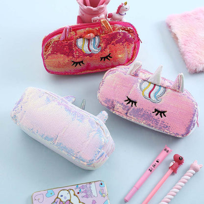 Dazzle Unicorn Pencil Case - Red